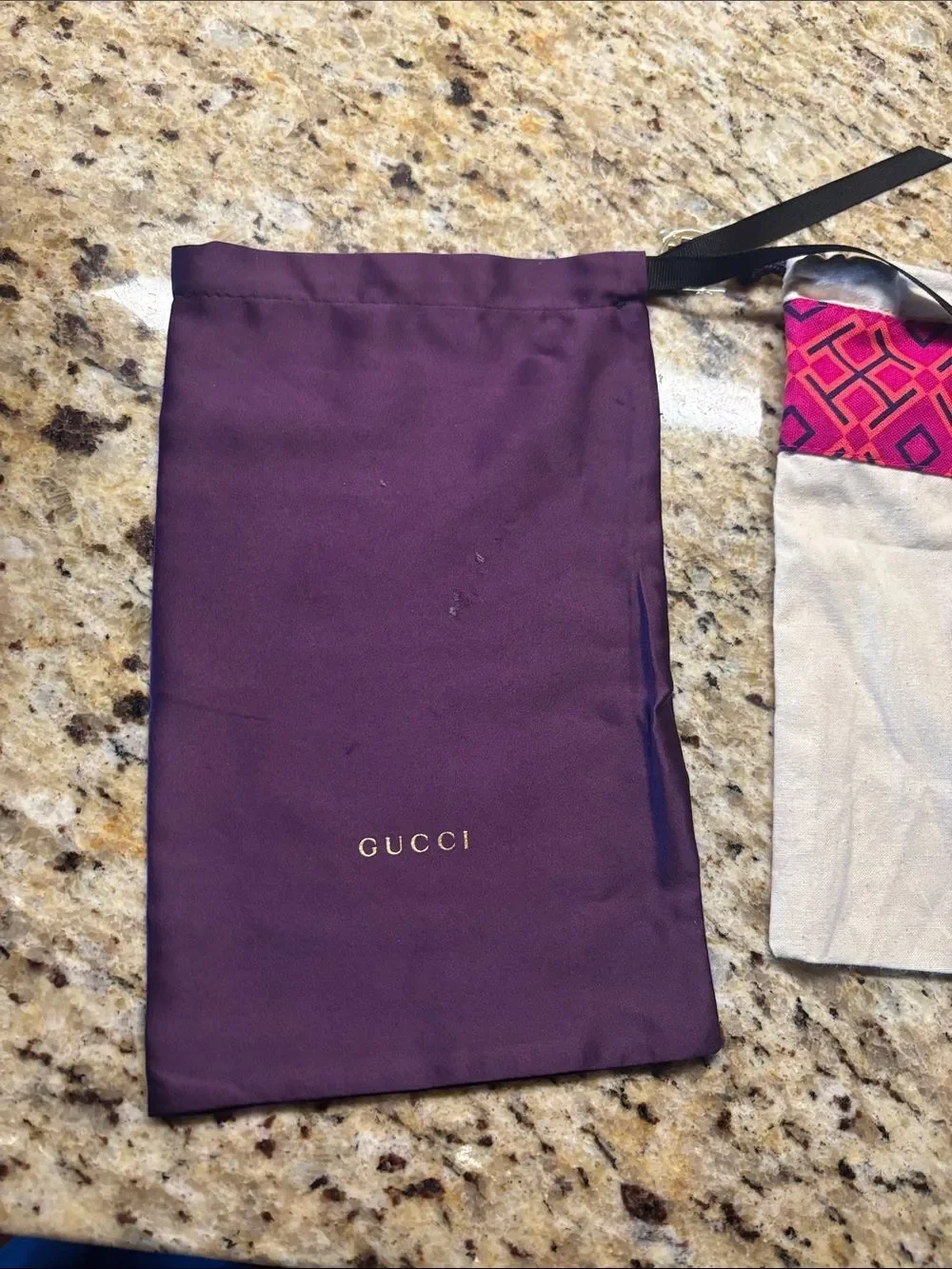 Designer Gucci Velvet Eyewear Case Gucci Plum Dust Bag and Tory Burch dust bag